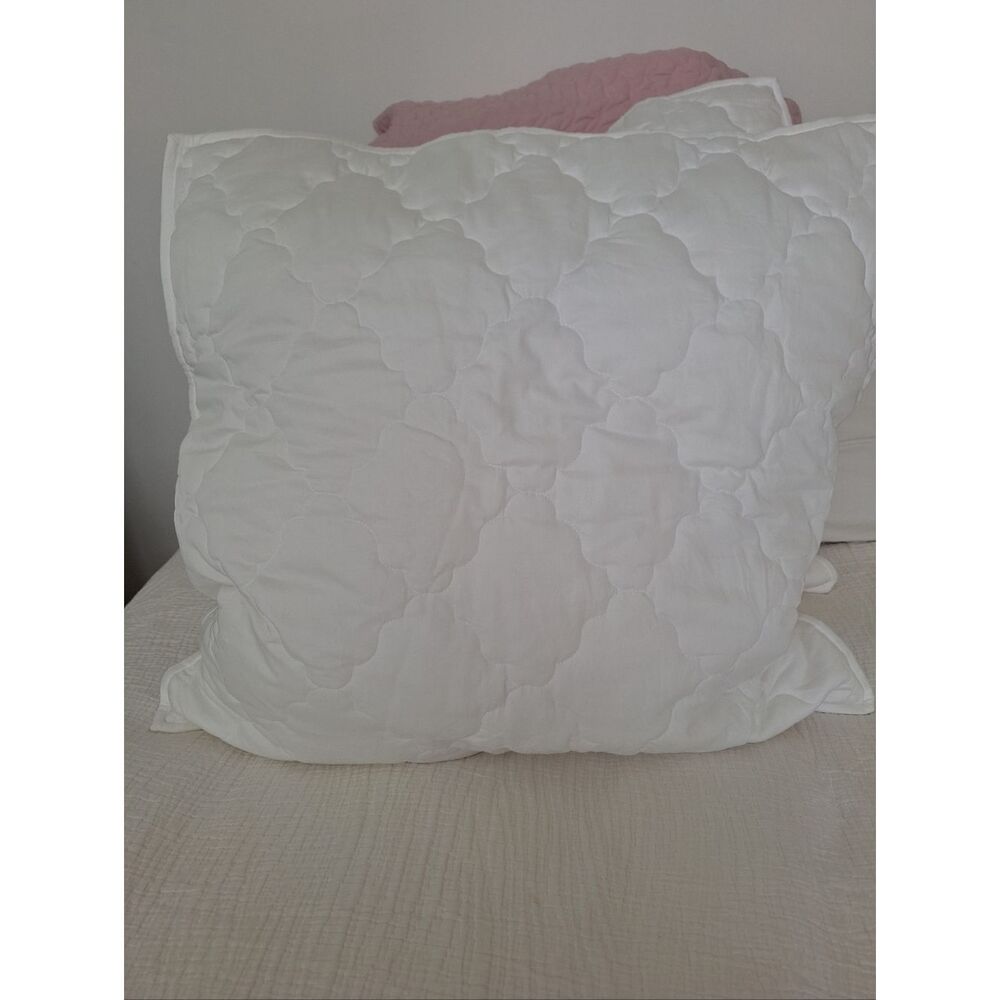 NWT Martha Stewart White XL Pillow Quilted Shams Luxury Egyptian Cotton - Picture 4 of 10